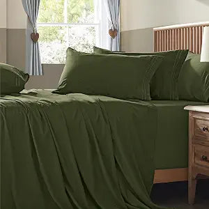 Homiest 6-Piece Extra Deep Pocket Sheets Set, Olive Green King