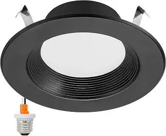 Maxxima 4" Black Retrofit Recessed LED Downlight, 5 CCT, 800 Lumens