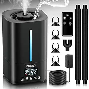 5L Reptile Fogger Humidifier Double Hose, with Remote & Timer, 70" External Probe with Humidity Control, Terrarium Humidifier for Snakes, Tortoises & Geckos
