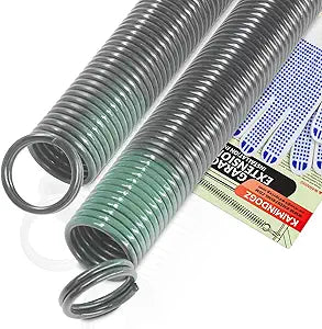 Pair of 220lb. Heavy Duty Garage Door Extension Springs Stretch Springs, 25" Long,Double Loop Ends, High Precision Electrophoresis Black Coated, MIN 16,000 Cycles, for 7ft High Garage Doors