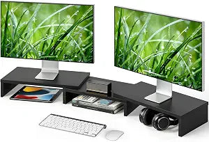 TAVR Monitor Stand Riser, Office Desktop Organizer Stand for 2 Monitors