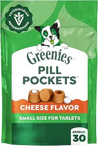 Greenies Pill Pockets for Dogs Small Size, Tablet Pill Treats for Dogs, Cheese Flavor, 3.2 oz. Pouch