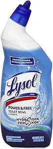 LysolPower and Free Toilet Bowl Cleaner with Hydrogen Peroxide Cool Spring Breeze Scent, 24 Ounce (Pack of 6)