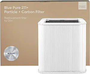 BLUEAIR Genuine Blue Pure 211+ Replacement Filter for 211+ Air Purifiers - AHAM Certified, HEPASilent Dual Filtration, Removes Particles & Odors, Genuine Carbon Filter