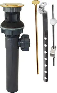 Plumb Pak Plastic Pop-Up Assembly Bathroom Drain, Polished Brass