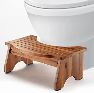 HOLANA 7.2" Toilet Stool for Adults, 200 lb Capacity, Natural Acacia Finish