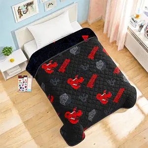 Dungeons & Dragons Bedding Set - Bundle of 60x90 D&D Quilted Bedspread for Twin/Full Bed, Stickers, More | Bedding Set for Boys, Teens, Adults