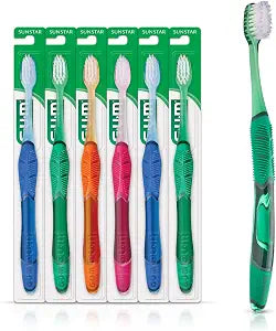 GUM Deep Clean Technique Soft Toothbrush, Compact Head, 1 Count (6 Pack)
