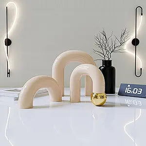 EdensDECOR Boho Bookshelf - Neutral Japandi Home Decor Accents, Coffee & Entryway Table Decor, Minimalist Console & Mantle Decorations