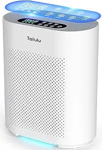 Air Purifiers for Home Large Room up to 2200ft┬▓, PM2.5 Air Quality Sensor Smart Mode, 20dB Sleep Mode & Night Light, H14 HEPA Filter Air Purifiers for Bedroom, Pets, Dust, Pollen, Tailulu HQKJ-180