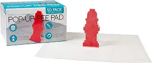 Rocky & Maggie's Pop-Up Fire Hydrant Male Dog Pee Target, 50 Pads/Box | Patented pop-up target, protects walls, for male dogs lifting legs