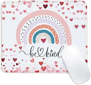 Be Kind Square Mouse Pad with Non-Slip Rubber Base,Home Office Decoration Desktop Accessory, Laptop Mouse Pad for Office Laptops,9.4x7.8x0.12in