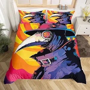Erosebridal Halloween Doctor Mask Duvet Cover Set Twin Size, 2 Piece