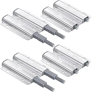 Jiayi Push Catch Metal Heavy Duty 4 Pack Double Push to Open Door Latch Touch Latches Kitchen Door Push Release Latch for Drawer Closure Door Catches Double Push Open Cabinet Hardware