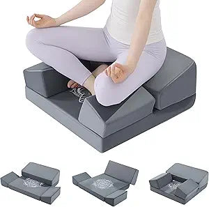 HOMBYS Large Meditation Cushion Foam Meditation Pillows for Sitting on Floor, Yoga Pillow for Adult, Meditation Mat with 2 Knee Cushions and Hip Support-3 Shapes for Different People