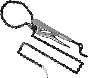 Strong Hand Tools Locking Chain Pliers, Removable 48 Chain, Holds Up To 14" Diameter Pipes, Unique Easy Open Crank Handle, Quick Release Trigger, PFC1048