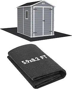 Outdoor Storage Shed Floor Mat Waterproof Thick 8.2x5.9 FT Shed Carport Mat with Non Slip Backing for Garden Shed, Patio Furniture, Garage, Backyard