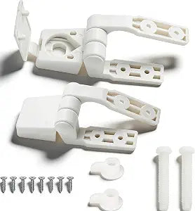 2Pcs Toilet Seat Hinge Includes Plastic Bolts Kit Fits Most plastic Toilet Seat Covers