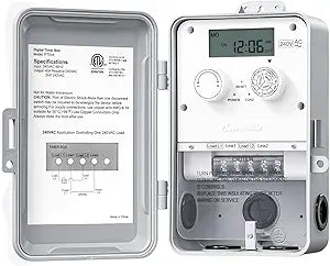 DEWENWILS Pool Pump Timer, Outdoor Digital Timer Box, 3HP 40A 240VAC, 7-Day 12 ON/Off Programmable Timer Switch for Pool Pump, Water Heater, Pool Filter, Landscape Lights, ETL Listed