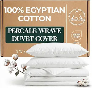 100% Egyptian Cotton Luxury Duvet Cover King Size - Naturally Crisp, Breathable, Skin-Friendly & Cooling - Softer with Each Wash, Oeko-TEX Certified Giza (King, 140x90)