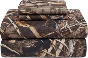 VISI-ONE Realtree Max-5 Queen Camo 4 Piece Sheet Set ��� Lightweight, Cooling, Wrinkle-Free Microfiber 13" Deep Pocket Sheets, Unisex Rustic Western Farmhouse Style Made to Complement All Living Spaces