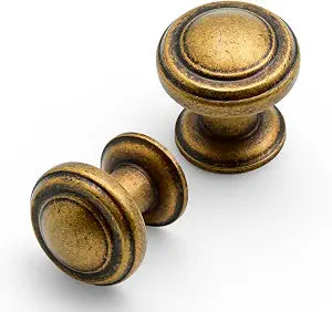Asidrama 10 Pack Antique Brass Kitchen Cabinet Knobs Dresser Knobs Drawer Knobs Cabinet Hardware Zinc Knobs for Dresser Drawers 1128