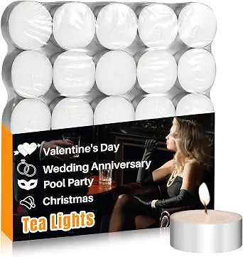 MAQIHAN White Tea Lights Candles - Unscented Tealights, Mini Votive Candles