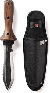 Barebones Hori Hori Ultimate with Sheath - Garden Knife with Double-Edged Tempered Steel Blade, Walnut Handle, Ambidextrous Use, Japanese Knife Garden Tool for Weeding and Gardening Tool and Sheath (Ultimate II)