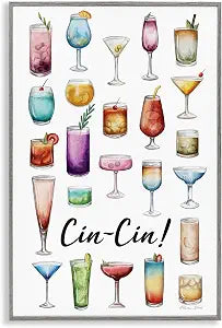 Tropical Drink Collage Cocktail, 12 x 18 Inch Framed Gicle Print