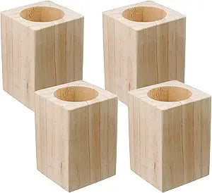 Semetall Wood Bed Risers,Heavy Duty Furniture Risers for Couch Sofa Bed Desk Table(Rise up 4 Inch/10cm),Inner Diameter 6.5cm/2.6",Set of 4