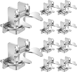 10 Pcs 1-3/8" Kennel Gate Latch Chain Link Fence Gates Butterfly Latch for Dog Kennels with Padlock Hole for 1-3/8" Kennel Gate Frame & Panel, U-Bolt & Nuts Included, Galvanized Steel
