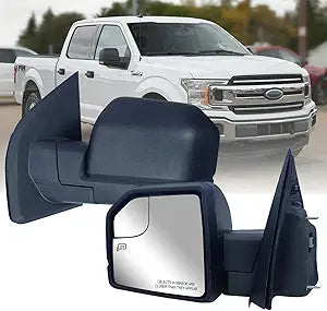 Replacement Driver Left Side Door Mirror Manual Folding Power Adjustment Glass No Heated No Signal Light Textured Back Cover For Ford F-150 from 2015 to 2020