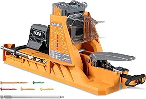 BORA Automatic Pocket Hole Jig with 50 Color-Coated Screws, Auto Adjusting Drill Guide, Pocket Hole Jig Kit for Woodworking - For Materials 1/2 inch to 1 1/2 inch Thick, Power Tool Accessory Jigs
