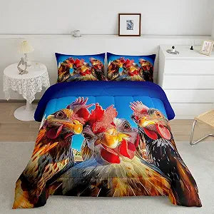 Feelyou Chicken Comforter Set Full Size for Boys Girls