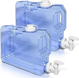 2 Pack Fridge Water Dispensers Bottle with Leak-proof Spigot and Convenient Handle Reusable Plastic Juice Beverage Dispenser Water Jug for Party Refrigerator Drink Iced Tea Juice Storage