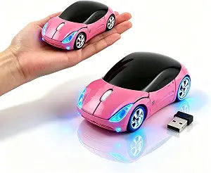 Wireless Mouse Cute Sport Car Shape Mouse Optical Ergonomic Gaming Mice Mini Small Office Gift for Boy Girl Men Women Kids Mom Dad with USB Receiver for PC Laptop Computer Mac,1600DPI 3 Buttons