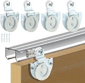 CALIDAKA 4PCS Sliding Wardrobe Door Hardware Roller Kit