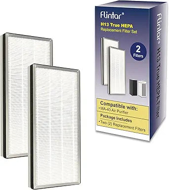 MA40 Replacement Filter, Compatible with MA-40 Air Purifier, 3-in-1 H13 Grade Filtration and Activated Carbon Filter Set, Part # ME-40 (2- Pack)