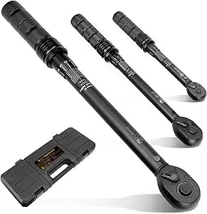 Lytool 3-Piece Click Torque Wrench Set, 1/4" 3/8" 1/2" Drive, 3% Accuracy, 72-Tooth Reversible Ratchet Head, Quick Release for Automotive, Bicycle, Motorcycle Repair