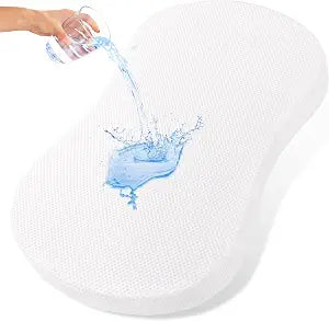 Pro Goleem Bassinet Mattress 30x18 Peanut, Baby Waterproof Replacement Pad Compatible with Halo Bassinet, Firm Support Foam Insert with Bamboo Viscose Cover