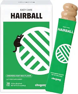Cat Hairball Treatment  Lickable Supplement with Natural Fiber for Hairball Relief  Supports Digestion & Furball Control, Hairball Remedy  Daily for Cats, Chicken Flavor with Goat Milk, 30 Tubes