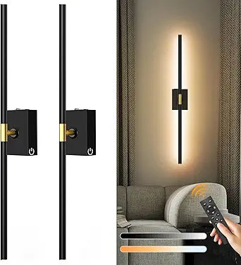 Rechargeable Wall Sconce Set of 2: 10000mAh Battery Operated Wall Sconce with Touch and Remote, 360 Rotate, 4CCT Dimmable Wireless Wall Light LED Wall Lamp for Living Room Bedroom Bathroom, Black