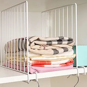Shelf Dividers, 8 Pack Closet Organizers and Storage, Metal Closet Dividers Shelf Organizer for Wood Shelves, Linen Closet Organization Separators for Purse Handbag Sweater Clothes Wardrobe Cabinet