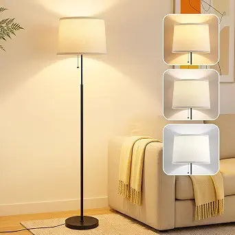 Floor Lamps for Living Room & Bedroom, 60" Modern Tall Standing Lamp, 3CCT