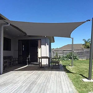 SUNNY GUARD Sun Shade Sail 6.5/8/10/12/16/20 Rectangle UV Block Sunshade for Backyard Yard Deck Patio Garden Outdoor Activities and Facility,10' x 13' Dark Grey(We Make Custom Size)