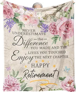 Retirement Gift for Woman, Retirement Blanket for Women/Men 2026, Farewell Gifts for Coworkers, 80"x60" Going Away Goodbye Present for Mom Teacher Nurse Throws Blankets