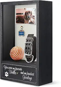 Dog Memorial Gifts - You were My Favorite Hello and My Hardest Goodbye Remembrance Picture Frame Shadow Box - Pet Sympathy Gifts for Loss of Dog