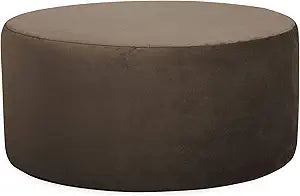 Howard Elliott Collection Round Ottoman Replacement Cover Exclusively Made for Howard Elliott 36" Universal Round Ottomans, 100% Polyester Fabric Patio Furniture Cover, Bella Chocolate