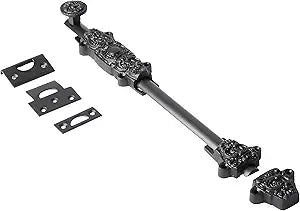 Solid Brass Oil Rubbed Bronze Finish 12 X 1 1/4 Inches, Door Slide Bolt Latch, Sliding Cabinet Hardware, Surface Door Lock for Gates, Cabinets, French Doors, Room Doors, Garage, Windows | Solid Brass