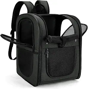 Apollo Walker Dog & Cat Carrier Backpack for 4-18lb Pets - Ventilated Safe Design with Padded Back Support, Breathable Mesh Pet Backpack for Hiking, Travel, Outdoor (Black)